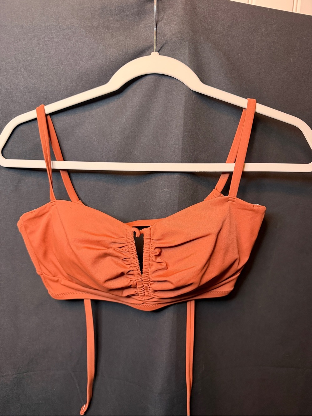 Shade & Shore Terracotta Orange Ruched Bikini Top